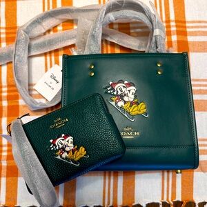 Coach x Disney holiday Christmas bag and zip wallet